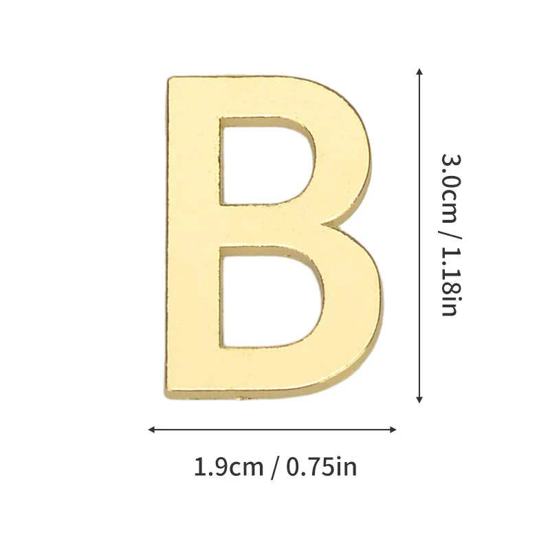 1Pcs Metal Self Adhesive House Number English Alphabet Letters for Apartment Room Door Plate Table Mailbox Number Stickers 3*2cm