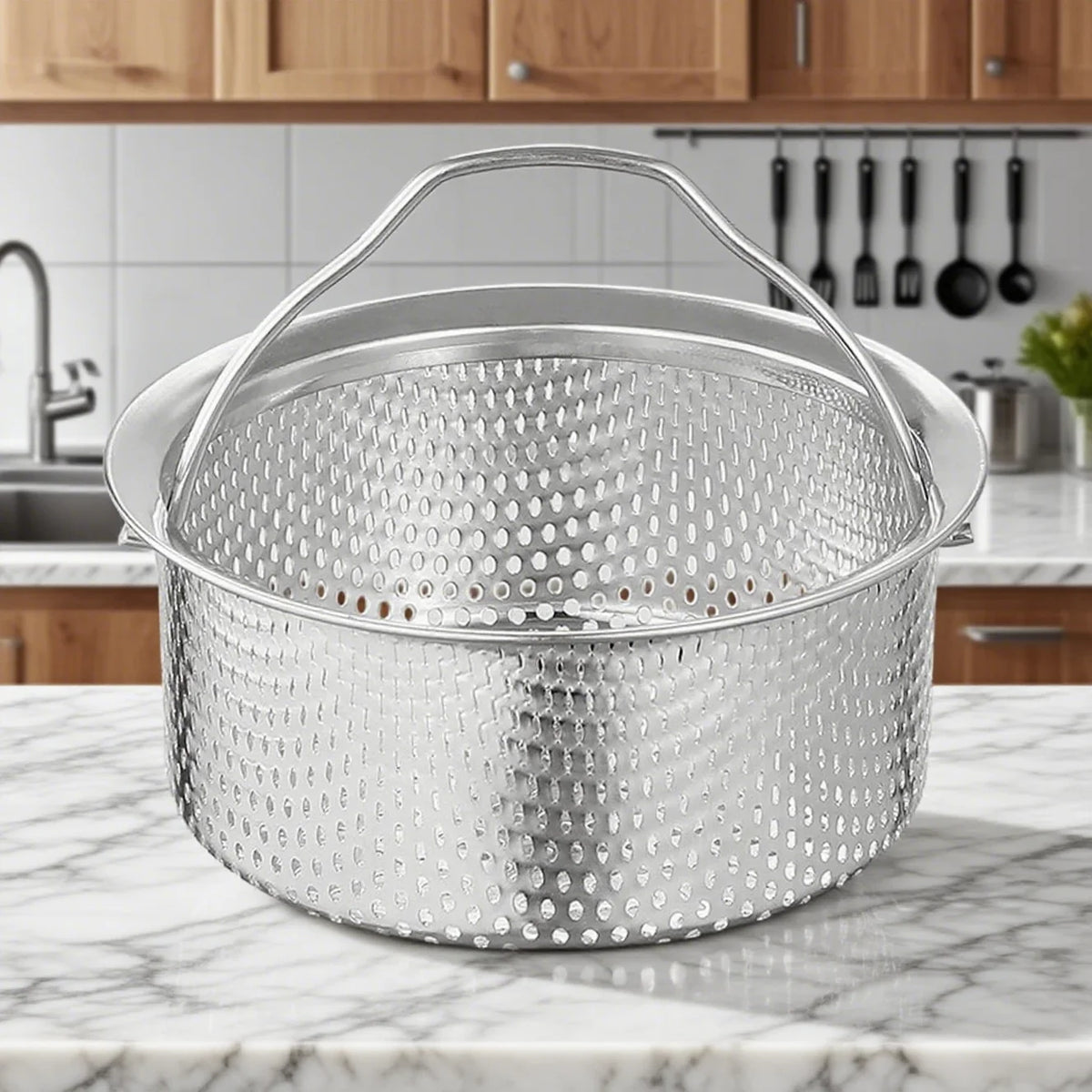 Universal Stainless Steel Steamer Basket | 304 Food-Grade Insert for Rice Cooker/Instant Pot | Dishwasher-Safe Multifunction Col