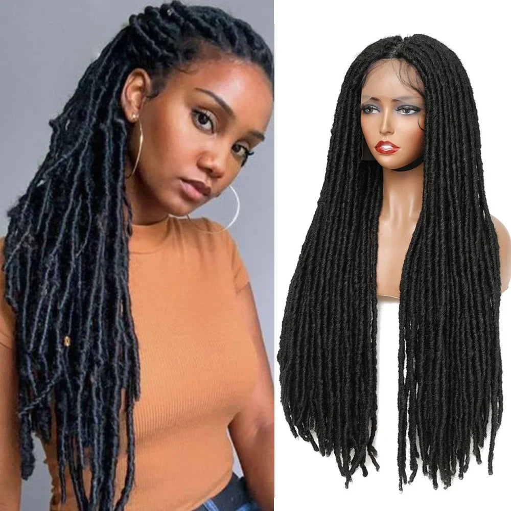 IPARTY 32" Knotless Faux Locs Wig | Full Lace Goddess Braids