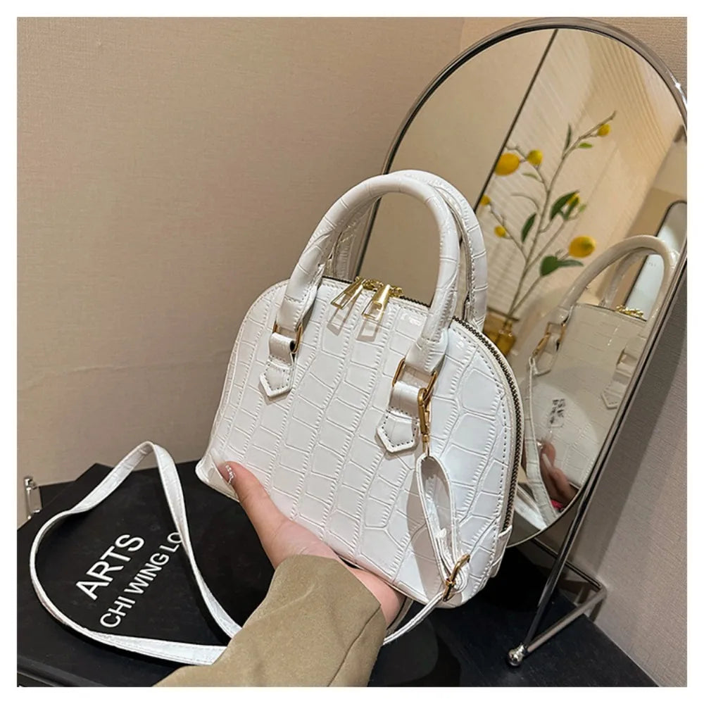 Retro Fashion PU Leather Shoulder Bag | New Women's Waterproof Crocodile Pattern Versatile Crossbody Bag