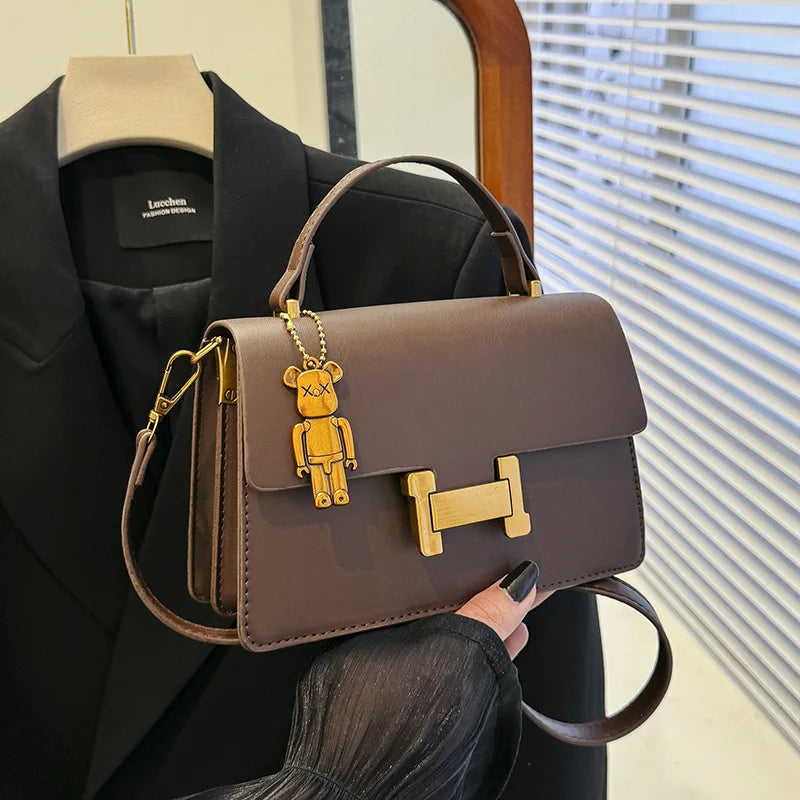 New Fashion Korean Style Small Square Bag | Textured Versatile Shoulder Crossbody Handbag for Women (Solid Color)