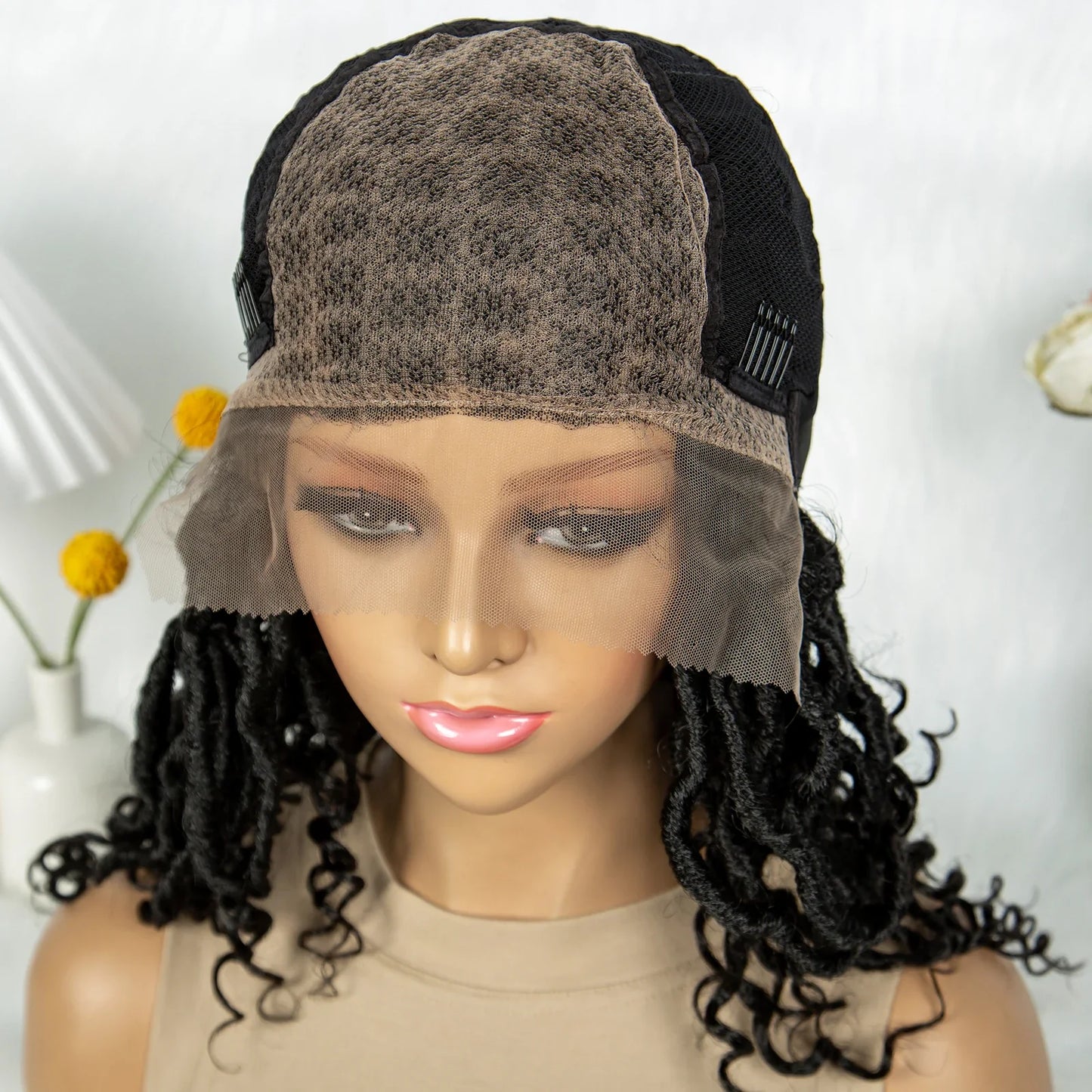 Lightweight Cornrow Braids Wig with Curly Ends | Lace Front