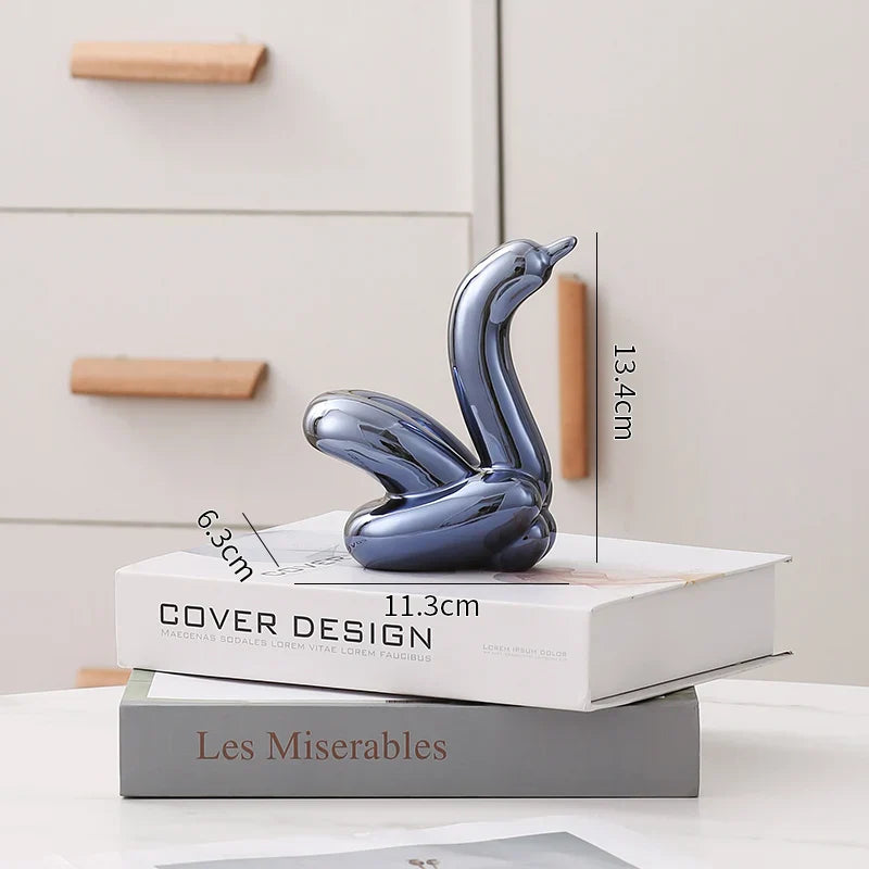 Nordic Ceramic Swan Sculpture Animal Decorative Figurine Home Decor Room Accessory Swans Decorative Item