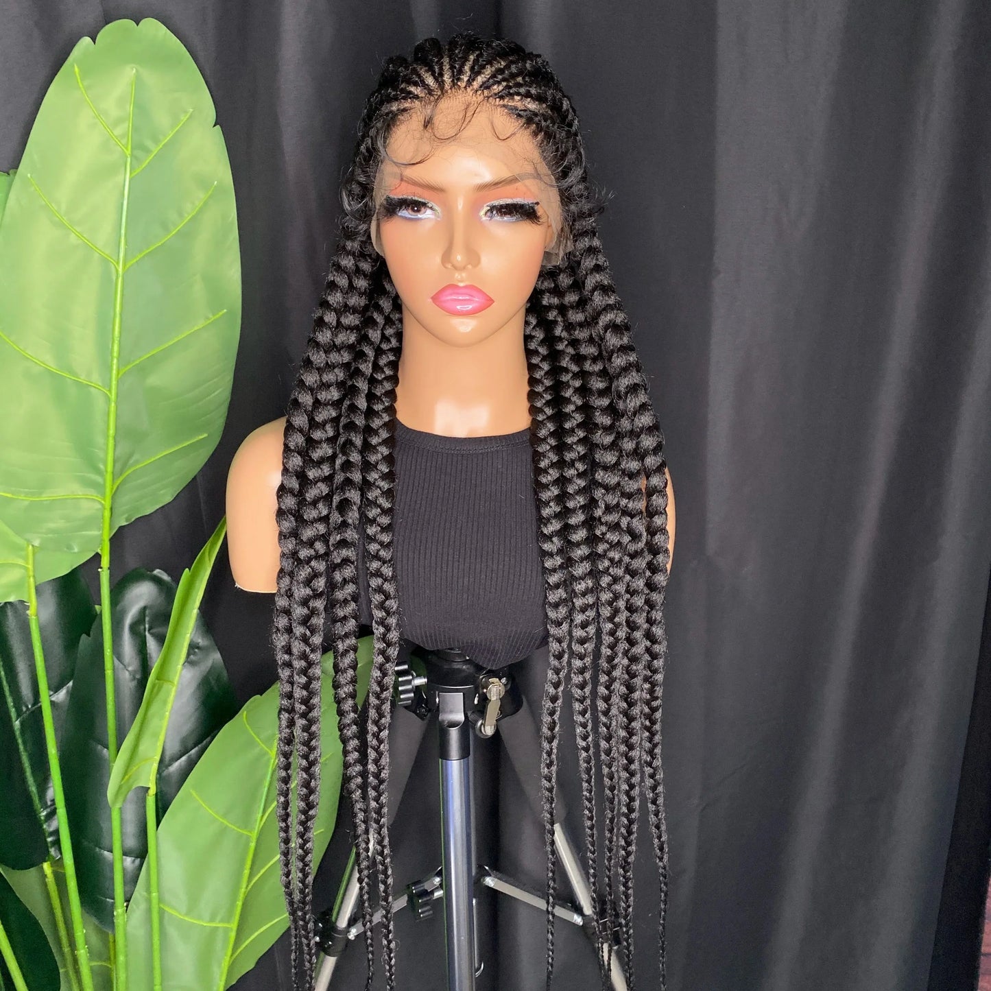 Lightweight Full Lace Box Braided Wig | Baby Hair | Synthetic Cornrows | Black Women