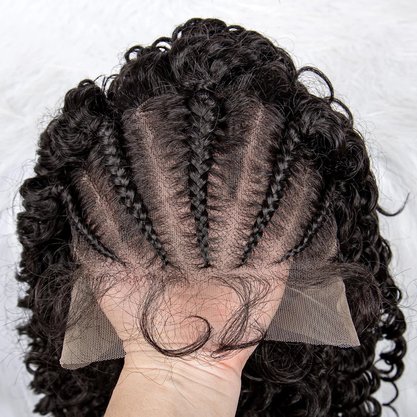 Kinky Curly Braided Bob Wig | Lace Front with Baby Hair