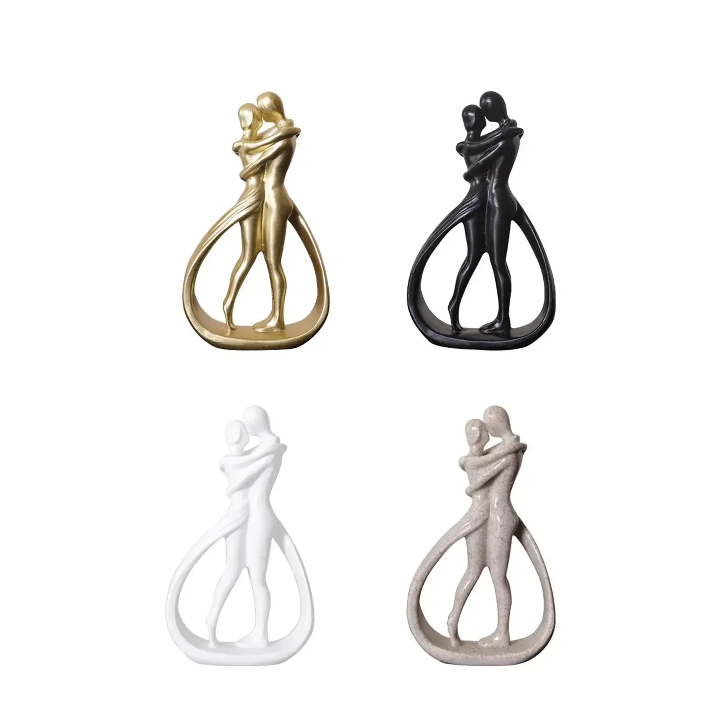 Abstract Couple Statue Crafts Desk Couple Figurine Collection Lovers Embrace Statue for Shelf Wedding Home Bookshelf Desk