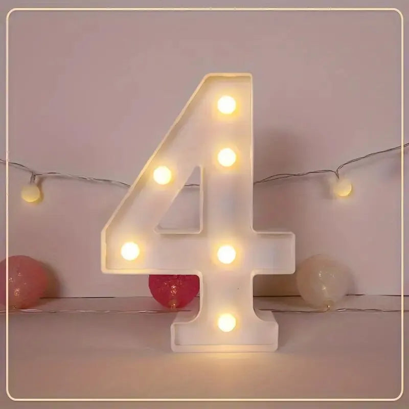 21.8cm White LED Letter&Number Night Lights,Battery Powered Decoration Lights,Wall Lights For Wedding,Birthday,Party,Christmas