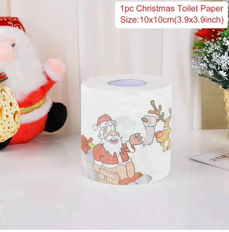Christmas Santa Claus Bath Toilet Roll Paper Merry Christmas Decoration for Home 2025 Xmas Decor Navidad Natal New Year Gift