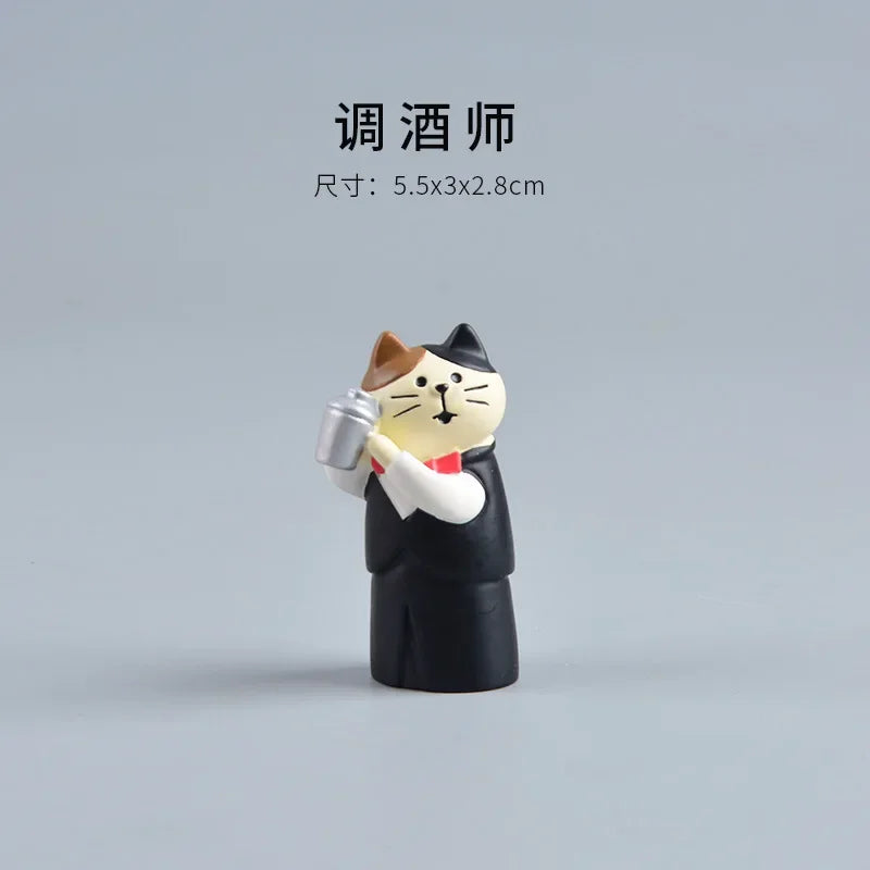 1pc Miniatures Resin Cute Cat Home Handicraft Desktop Ornaments Micro Landscape Scene Decoration Photography Props Figurines