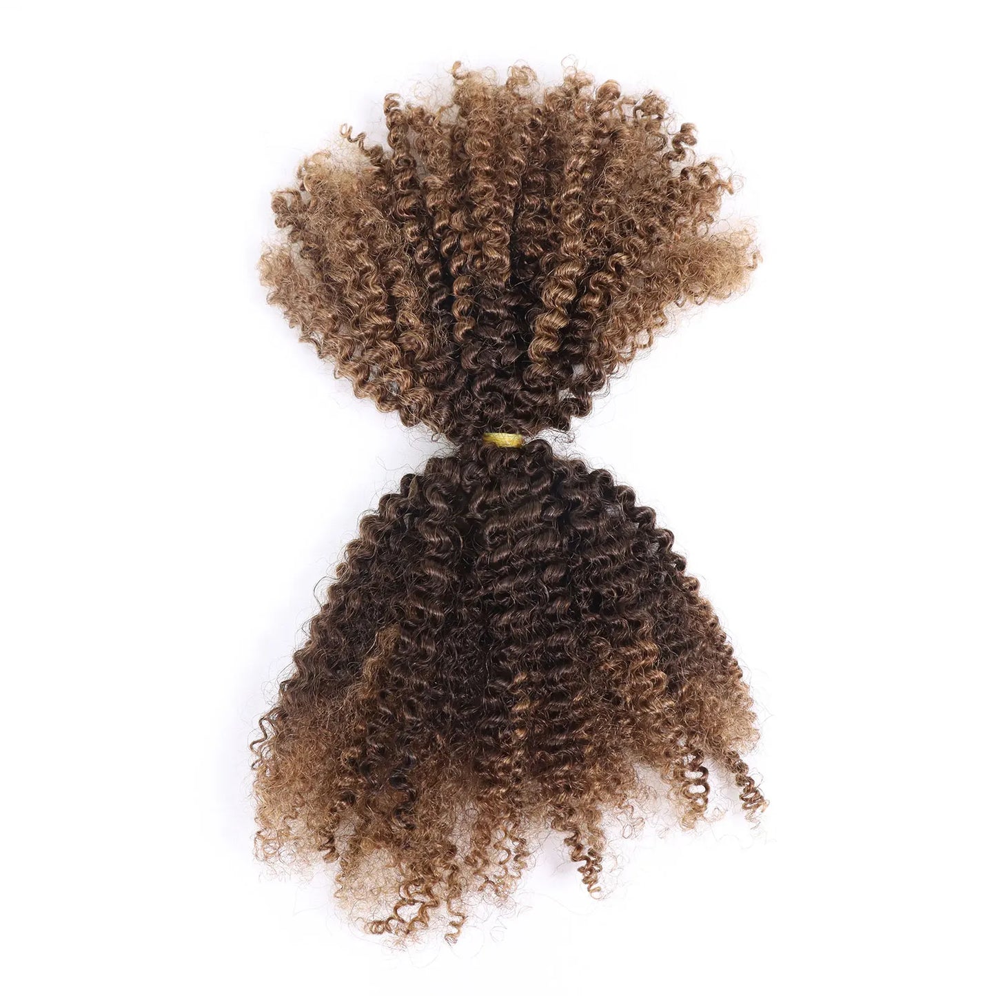 Ombre Honey Blonde Kinky Curly Human Hair Extensions | 50g Peruvian Crochet Bulk Hair (No Weft, Double Drawn)