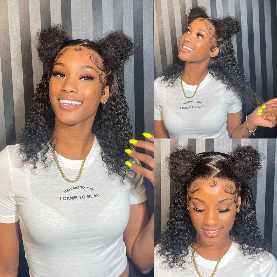13x4 Deep Wave Bob Wig | Glueless Lace Front | Brazilian Remy Human Hair | Transparent Lace