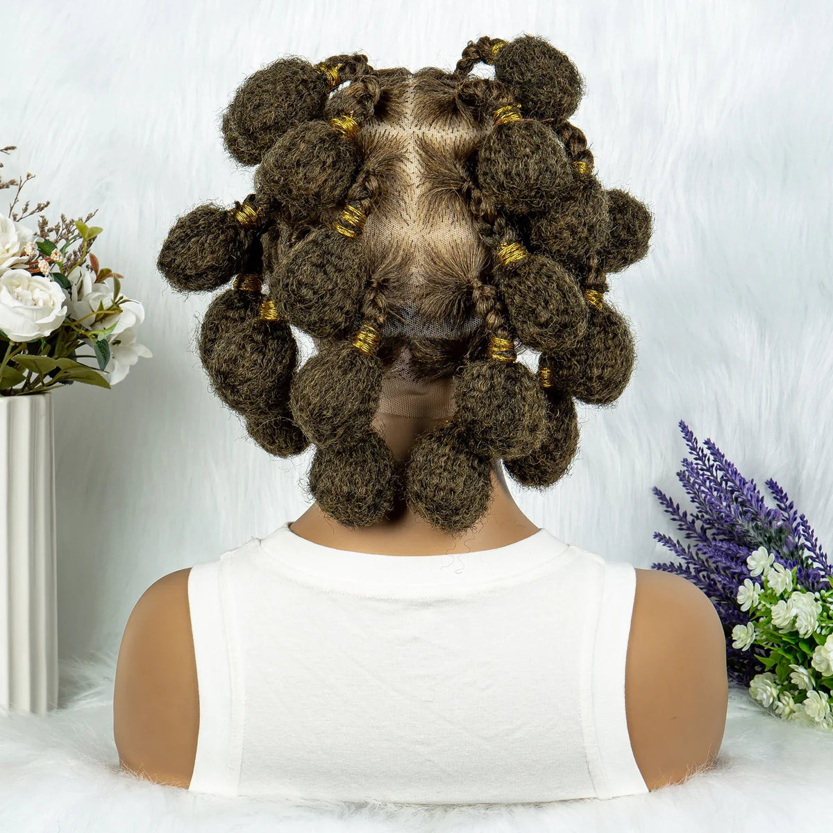 New Style Bantu Knot Knotless Box Braids HD Full Lace Wig | Synthetic Braided Wig for Black Women