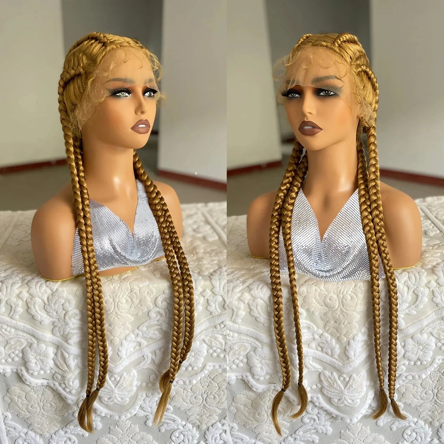 32" Senegalese Twist Lace Front Wig | 4 Twist Braids | DIY Cosplay Wig | Synthetic Braiding Hair