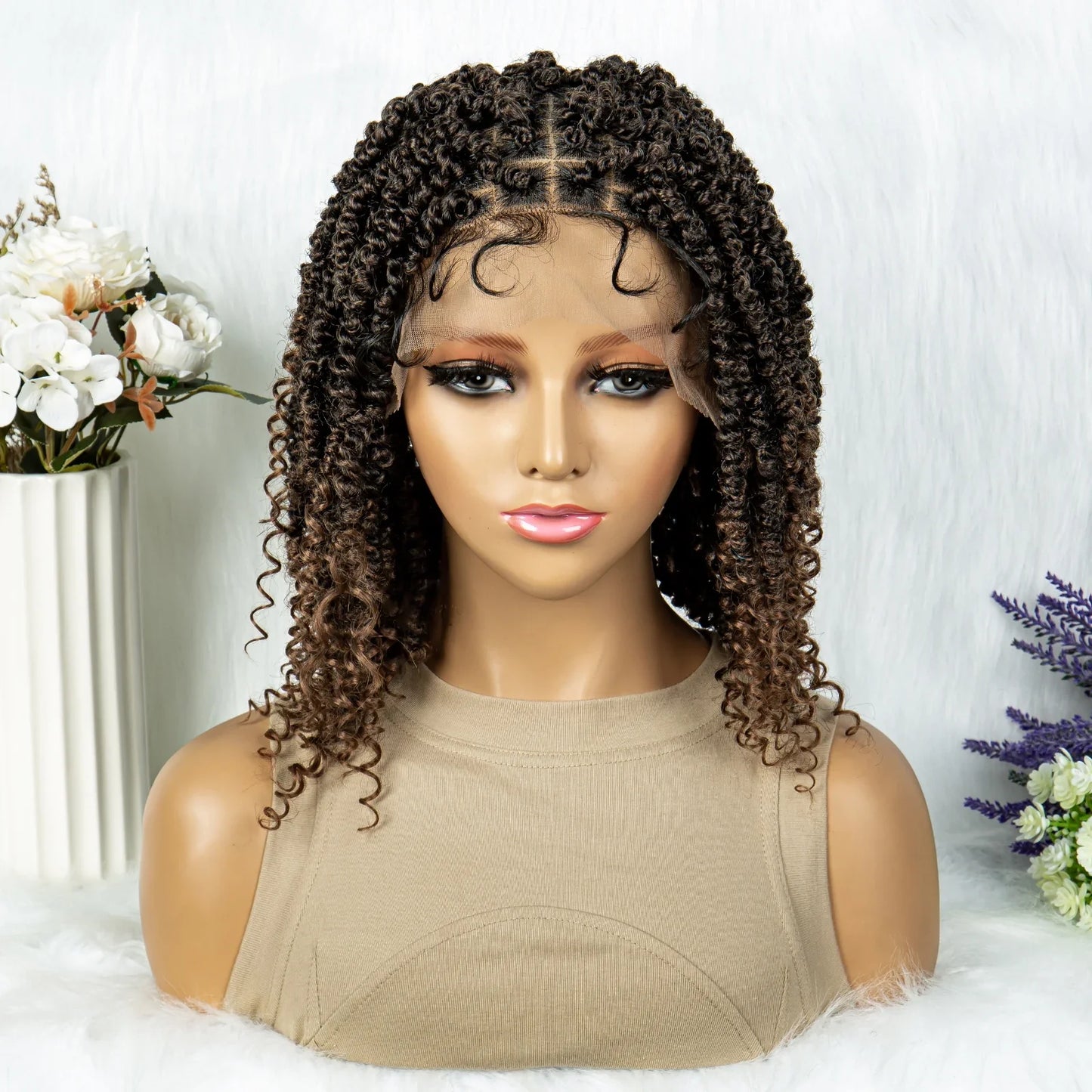 Curly End Twisted Braids Wig | 9x6 Lace Front with Baby Hair