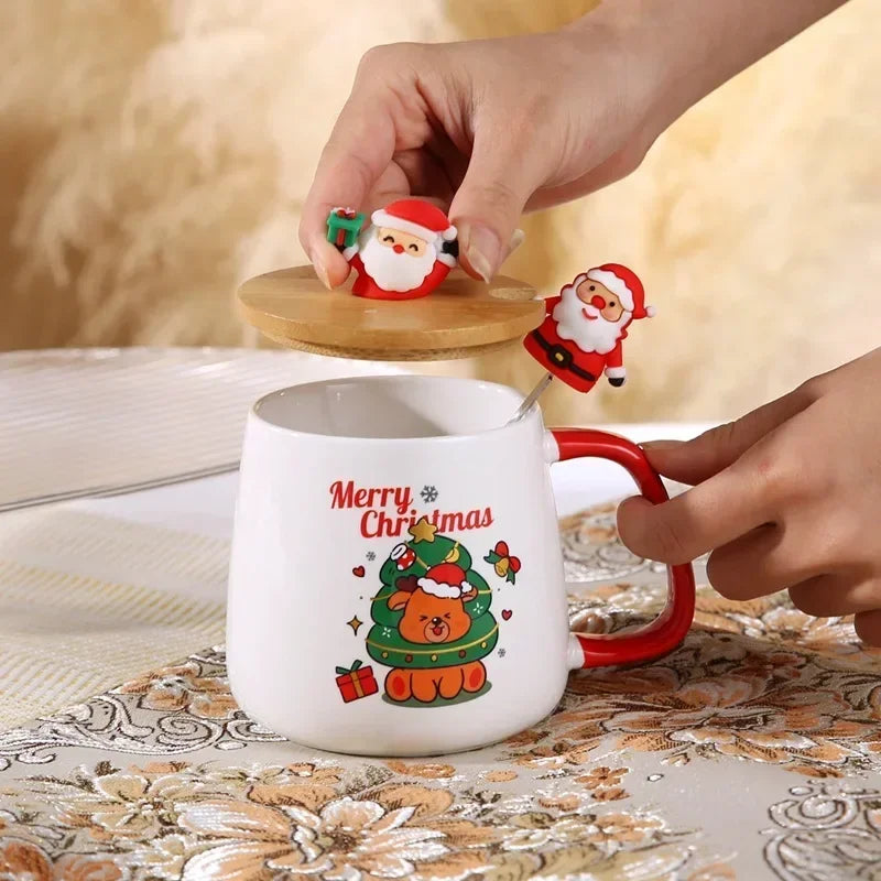 Mug Gift Box Ceramic Mug Christmas Gift Ceramic Mug with Lid with Spoon Set Cup Coffee Cup Christmas Dropshipping