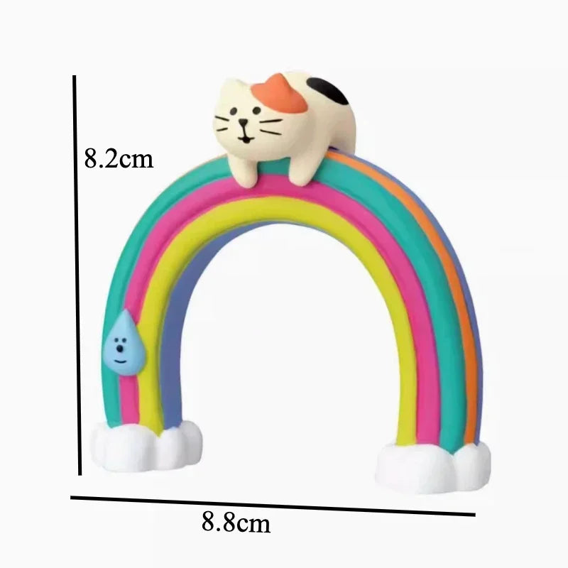 Cat Resin Decoration Crafts Rain Scene Frog Small for Desk Decoration Ornaments Craft Toys Collection Gifts Wholesales 2024 New
