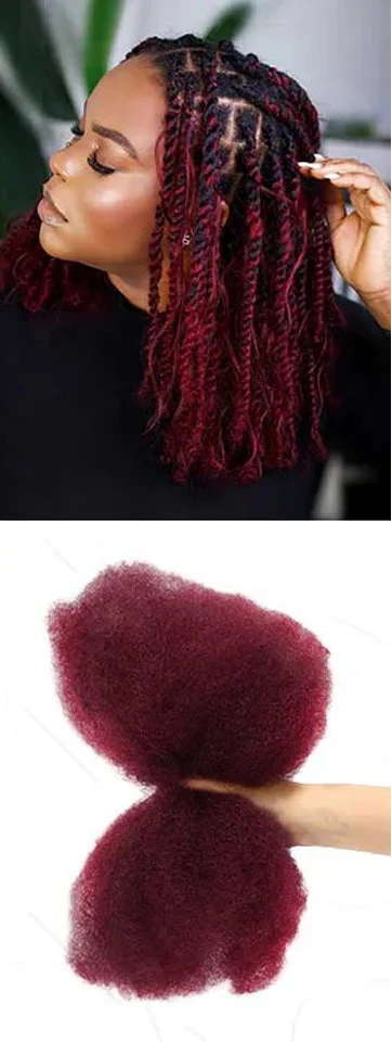 QVR Afro Kinky Bulk Human Hair for Braids & Locs | Virgin Remy Natural Color Extensions