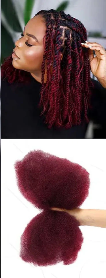 TOP Selling Afro Kinky Bulk Braiding Hair Extensions | Rebecca Lightweight Natural & Colored Brazilian Remy Hair (Long-Lasting)