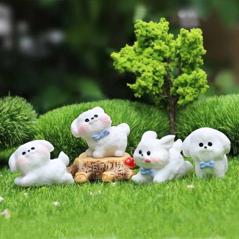 5-10pc Figurines Miniatures Cute Dog Micro Landscape Ornaments For Home Decorations Kawaii Puppy Car Desk Decor Room Accessories