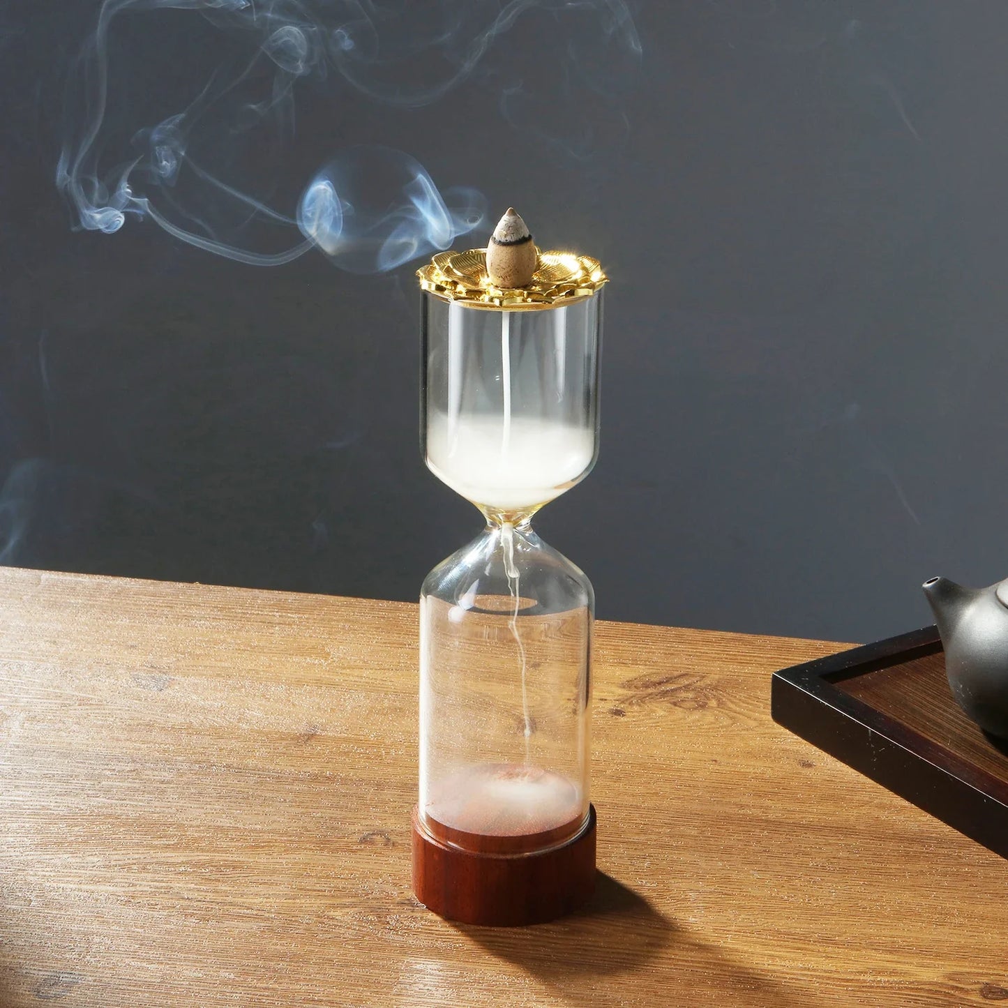 Hourglass Incense Holder Waterfall Backflow Incense Burner for Incense Cone Aromatherapy Ornament for Meditation Yoga Spa