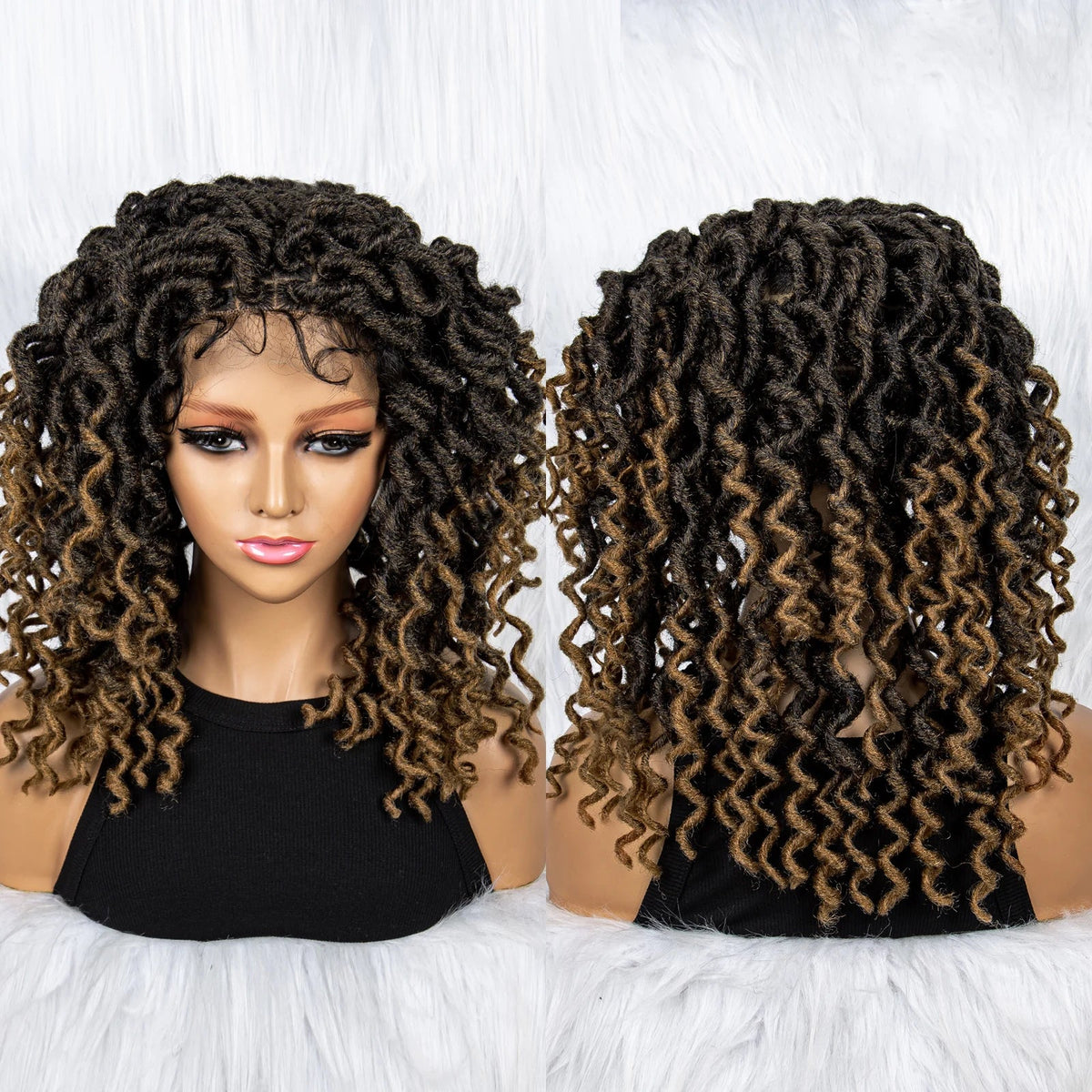 16" Synthetic Dreadlocks Braided Wig | Full Lace Crochet Style