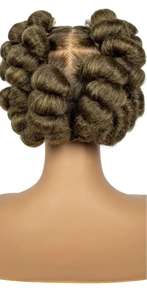 6" Short Cute Handmade Bantu Knotless Braids Wig | Transparent Full Lace