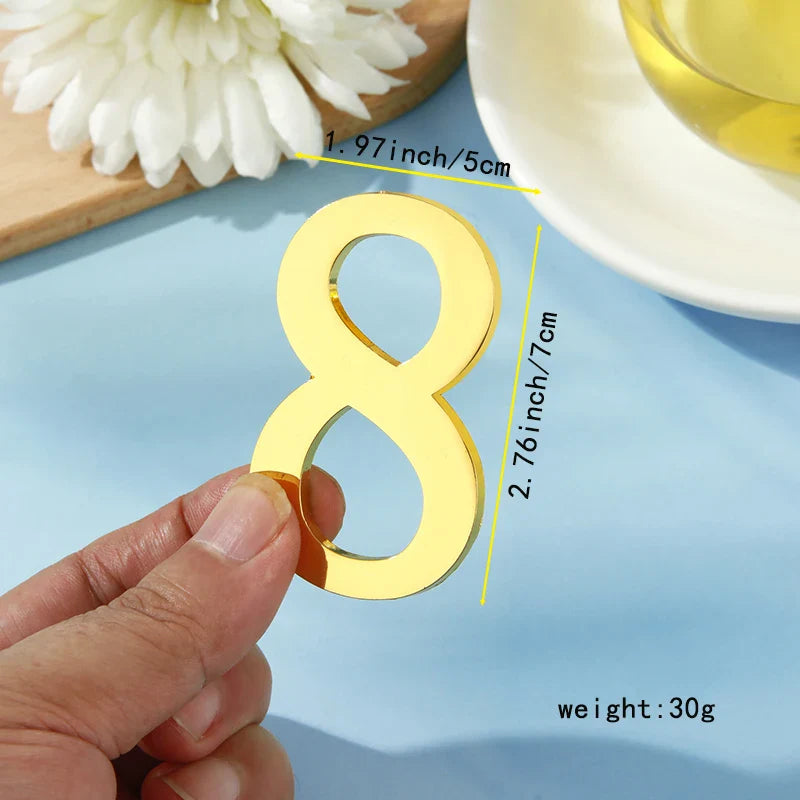1Pcs 3Inch Metal Mailbox Numbers Solid Zinc Alloy House Numbers for Outside Self Adhesive 3D Address Numbers for House Apartment