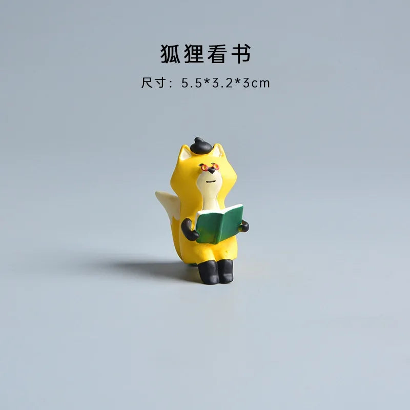 1pc Cartoon Cat Frog Bear Yellow Chair Computer Model Office Ornament Mini Home Decor Crafts Accessories Desktop Figurines Gift