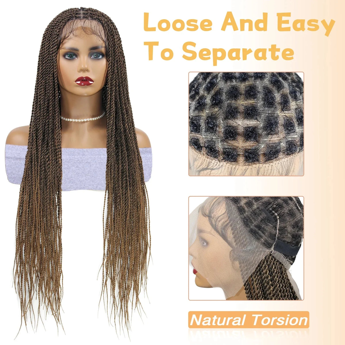 Goddess Faux Locs & Twist Braided Lace Front Wig | Box Braids | Full Lace Frontal | Synthetic Wig