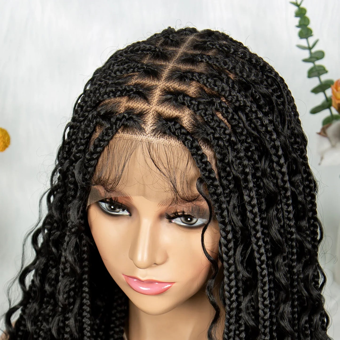 HD Transparent Boho Box Braids Wig | Full Lace | Knotless | Black Women & Girls