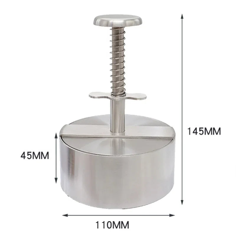304 Stainless Steel Hamburger Meat Press Patty Maker Round Non-Stick Thickness Adjusted outdoor picnic Kitchen Beef Rice BBQTool