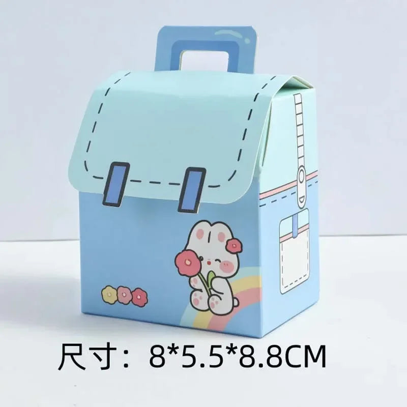 5PCS Creative Gifts Packaging Bags Cartoon School Bag Shape Candy Snack Self-lock Bags for Kids Birthday Party Decors Gifts