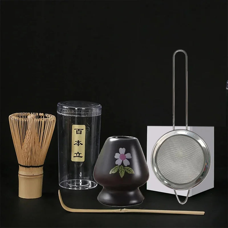 4PCS/set Japanese Matcha Set Safety Bamboo Buddha Tea Spoon Tea Set Indoor Tea Stirring Tools Accessories Kitchen Teaware Sets