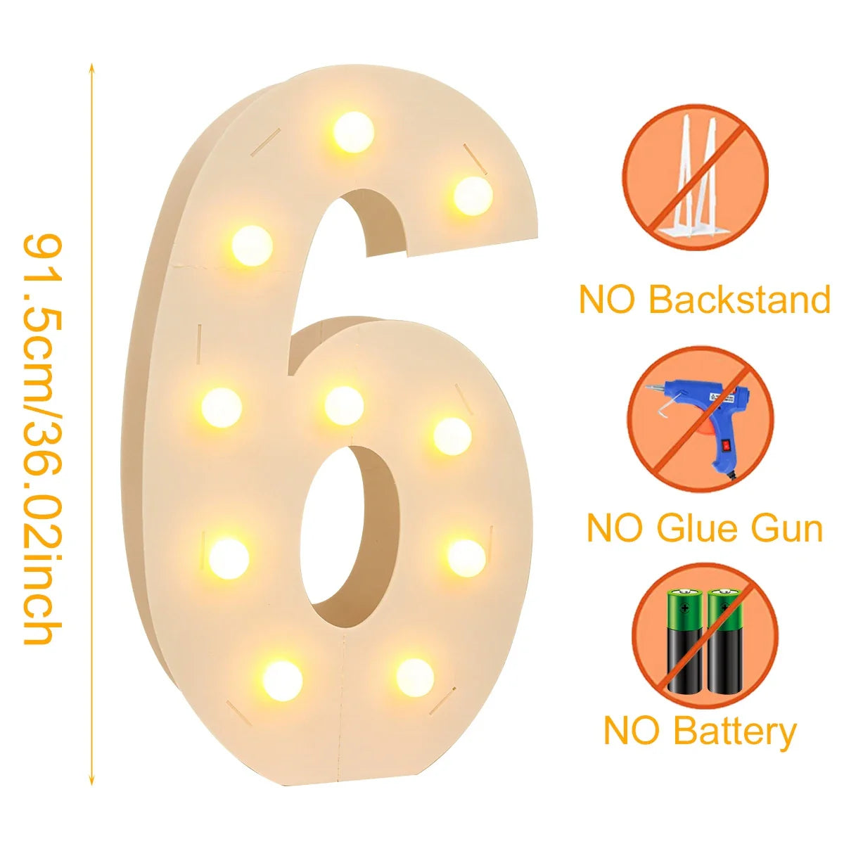 91.5CM Giant Number Led Light Frame 1st Birthday Party Decor Kids Wedding 30th 50th 60th Birthday Party Supplies Baby Shower