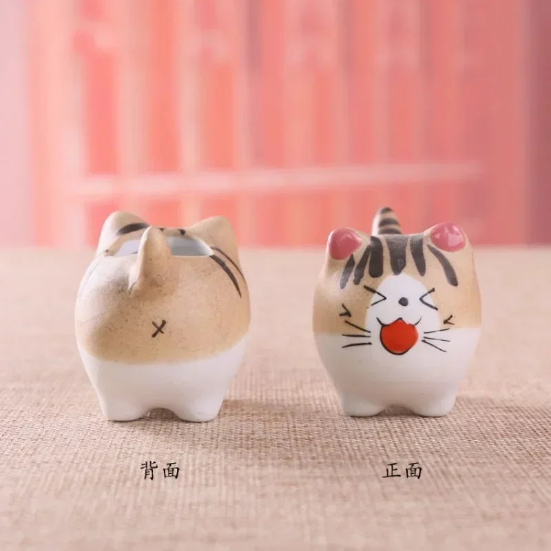 Ceramic Flower Pot Cute Cat Succulent Plant Pots Vase Simulation Cartoon Animal Pots Planters for Indoor Plants Home Decoration