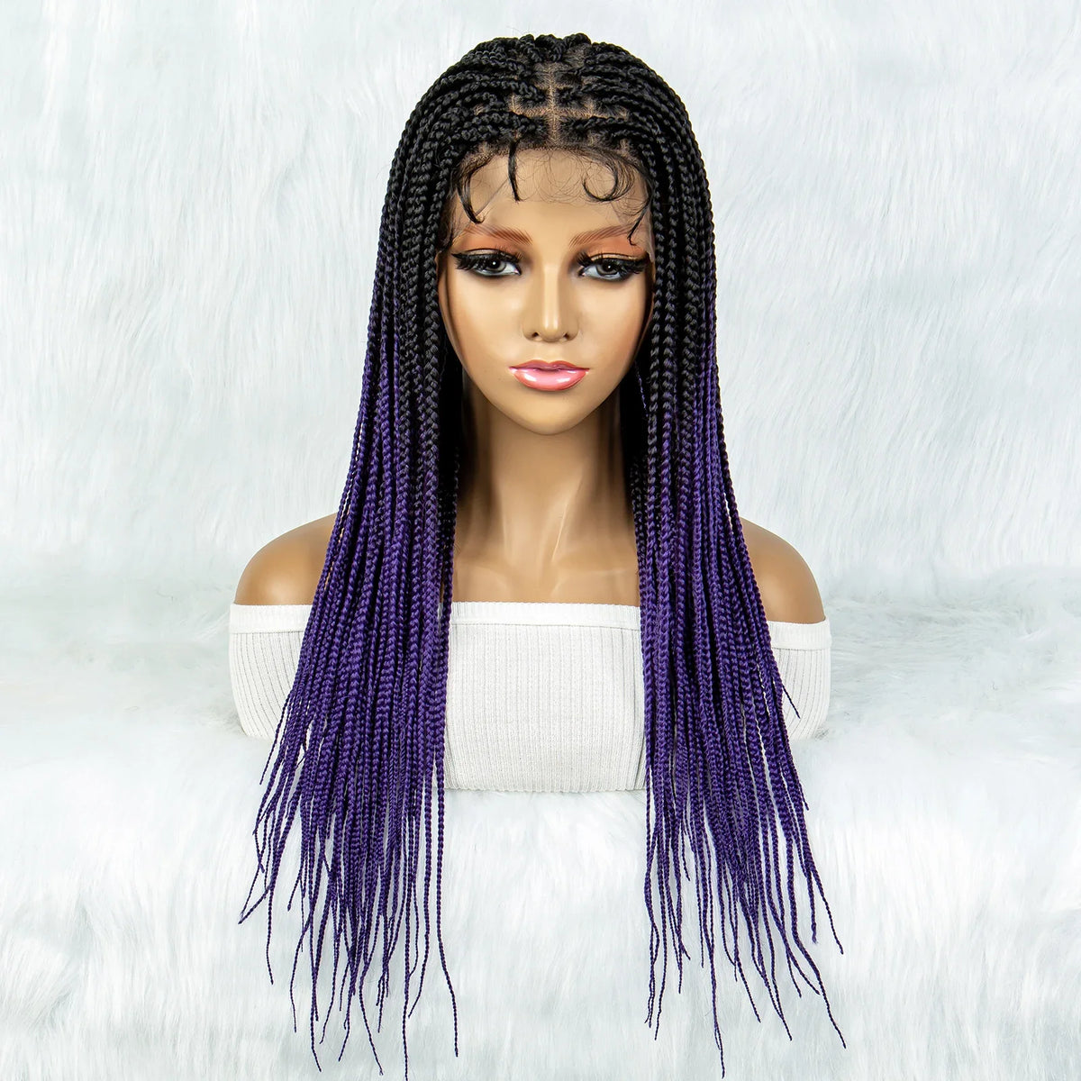 Colorful Knotless Box Braids Wig | Full Lace Front with Baby Hair