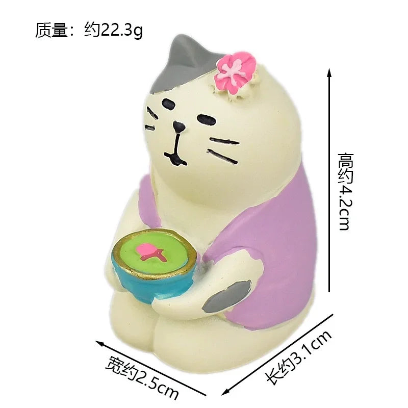 Cute Cat Ornament Admiring Flowers Scene ZAKKA Cherry Blossom INS Trendy Toy DIY Resin Handicraft Ornament