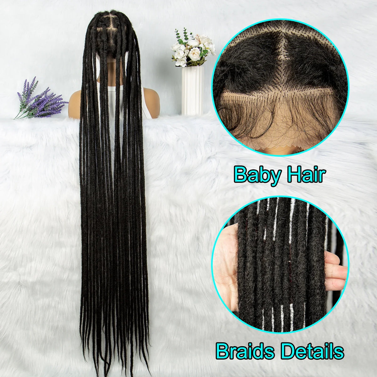 KIMA 50" Extra Long Box Braids Wig | Full Lace Front