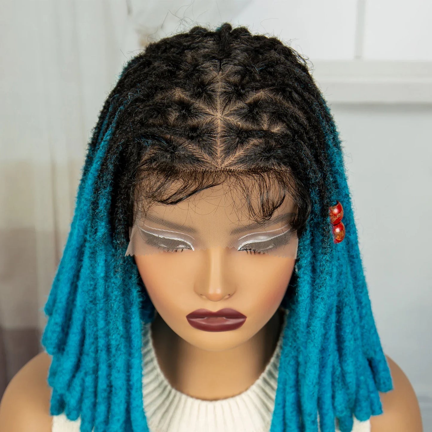 Red Faux Locs & Knotless Braids Wig | Full Lace | Baby Hair | Dreadlock Style