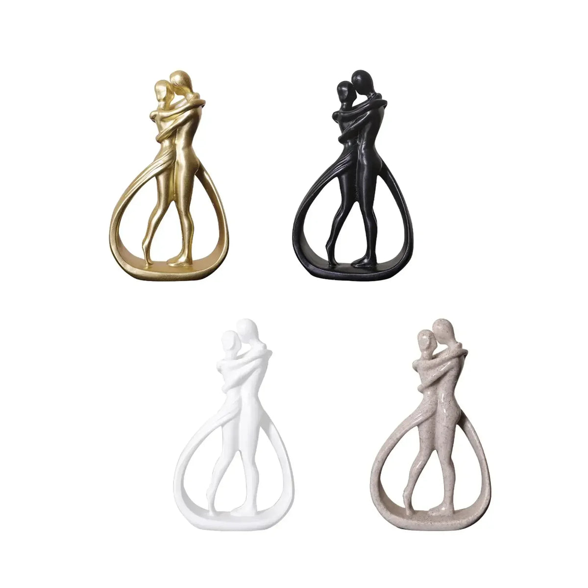 Abstract Couple Statue Crafts Desk Couple Figurine Collection Lovers Embrace Statue for Shelf Wedding Home Bookshelf Desk