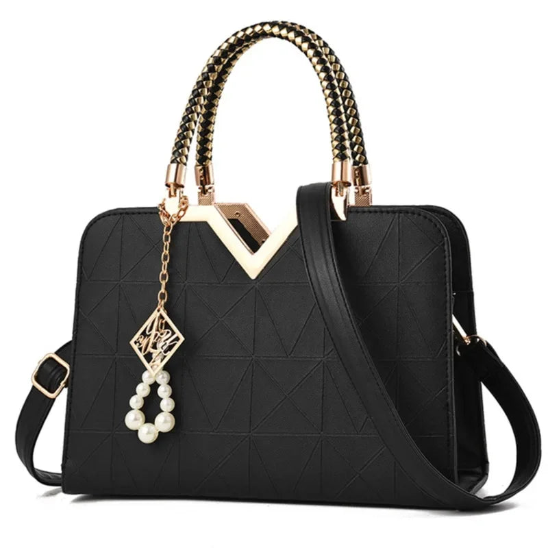 Women's Handbag Patchwork Shoulder Messenger | Office Work PU Leather Female Bag & Ladies Luxury Fashion Elegant Tote