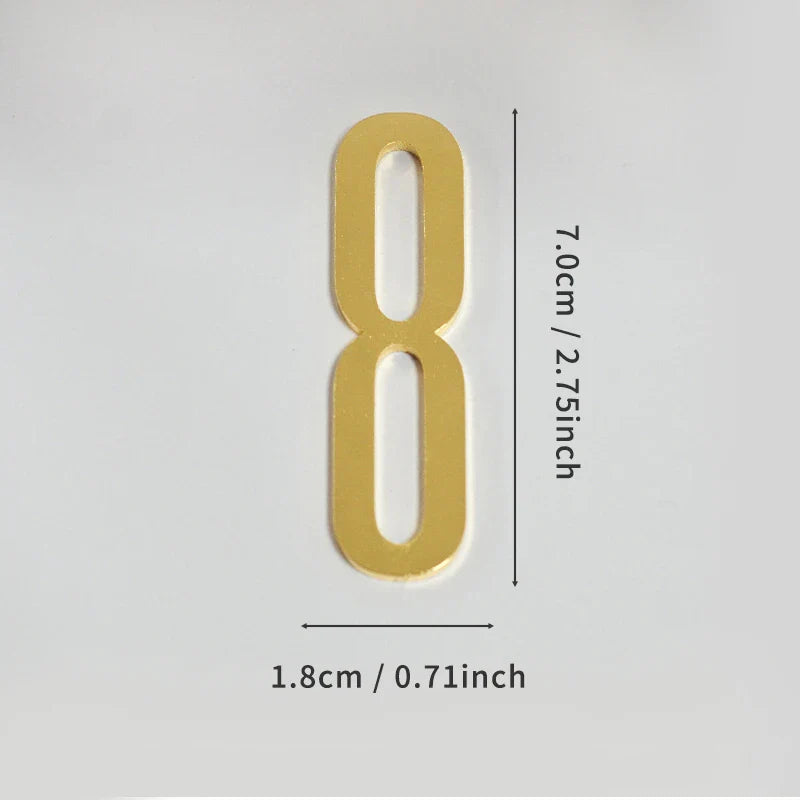 Golden Door Number with Magnets 7cm Metal House Number Apartment Door Number for Outdoor Hotel Home Mailbox Label