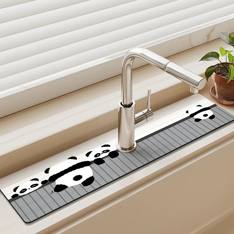Sink Faucet Mat Kitchen Mat Drainage Mat Absorbent Table Mat Diatom Mud Bathroom Non-Slip Mat Waterproof Countertop Protection