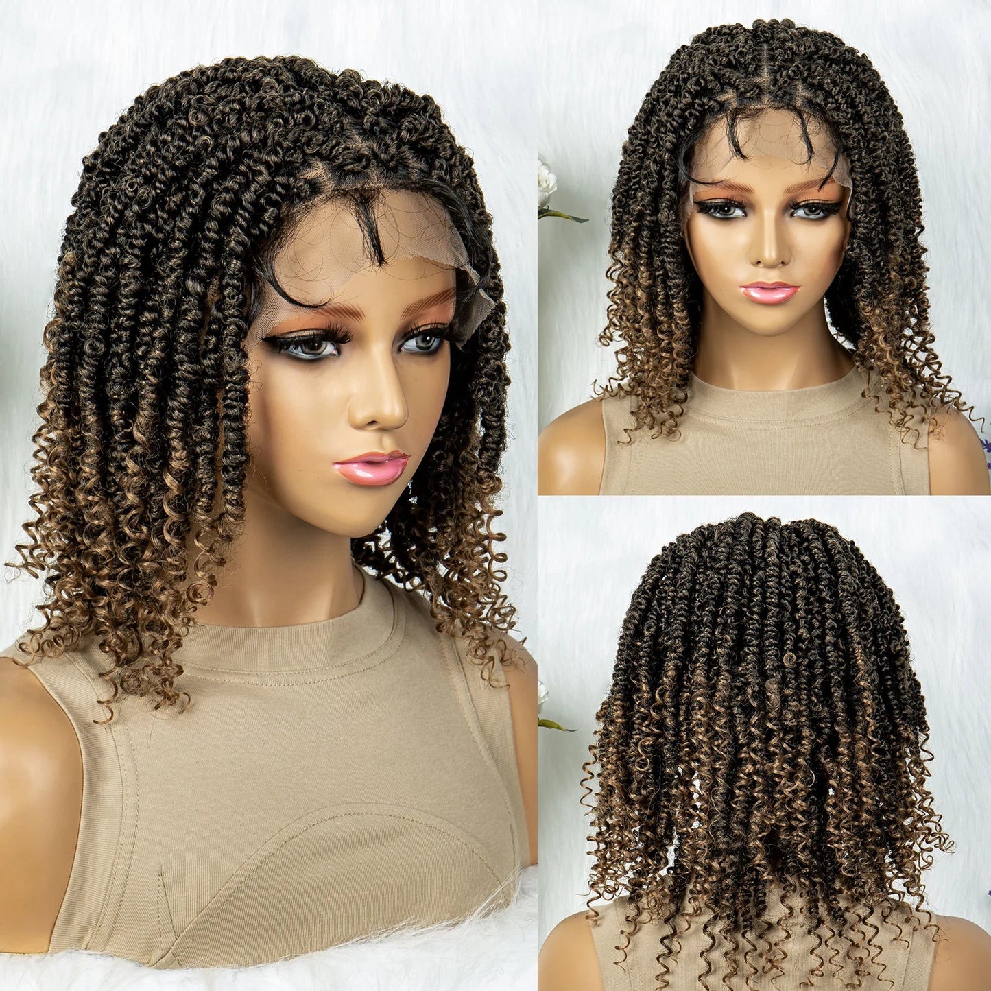 Curly End Twisted Braids Wig | 9x6 Lace Front with Baby Hair