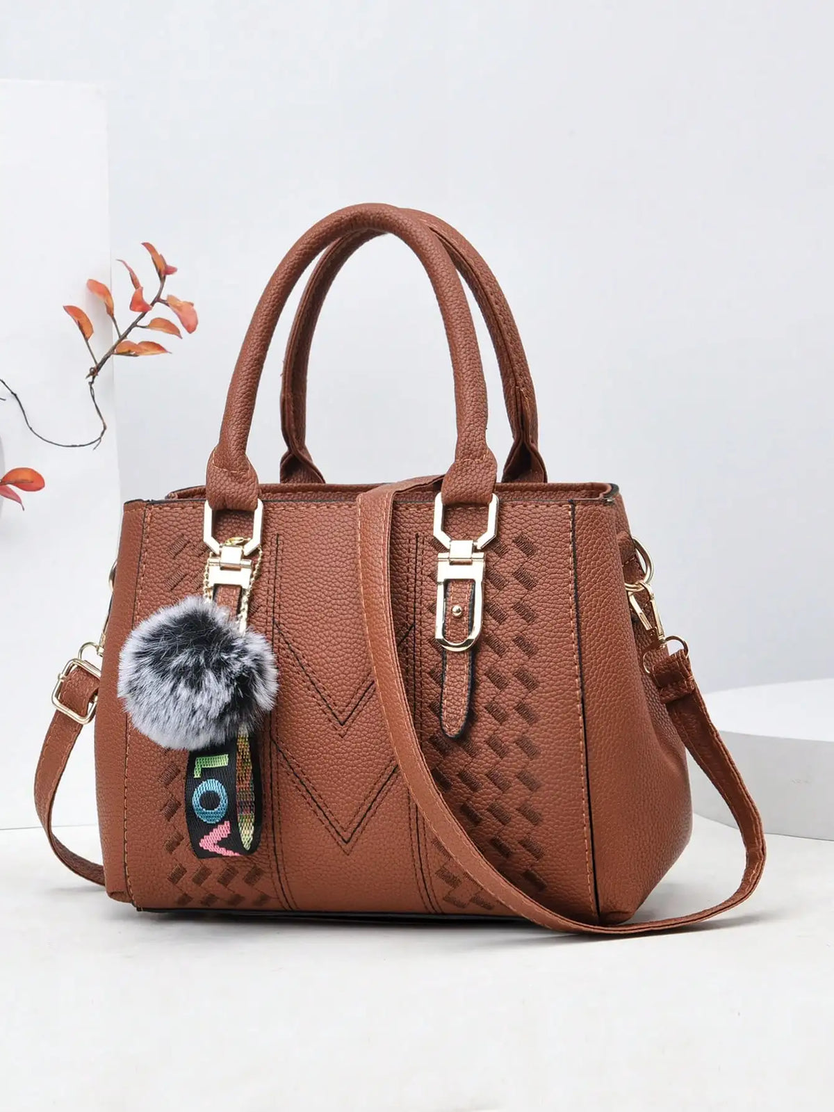 Fashionable Large Capacity Embroidered Crossbody Bag for Women | PU Leather Handbag for Daily Use & Business