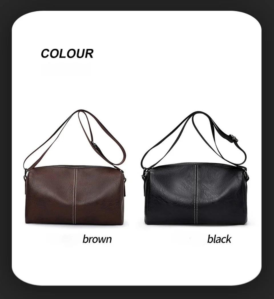 Men's Full Grain Leather Shoulder Bag | Vintage-Inspired Convertible Crossbody Pack (Durable Work & Weekend Bag)