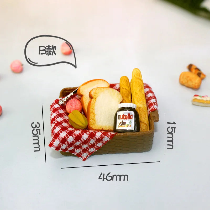 Cute Cat Bread Toast Model Toys Miniature Photography Props Figurines Gift Desktop Ornaments Figurine Decoration Crafts