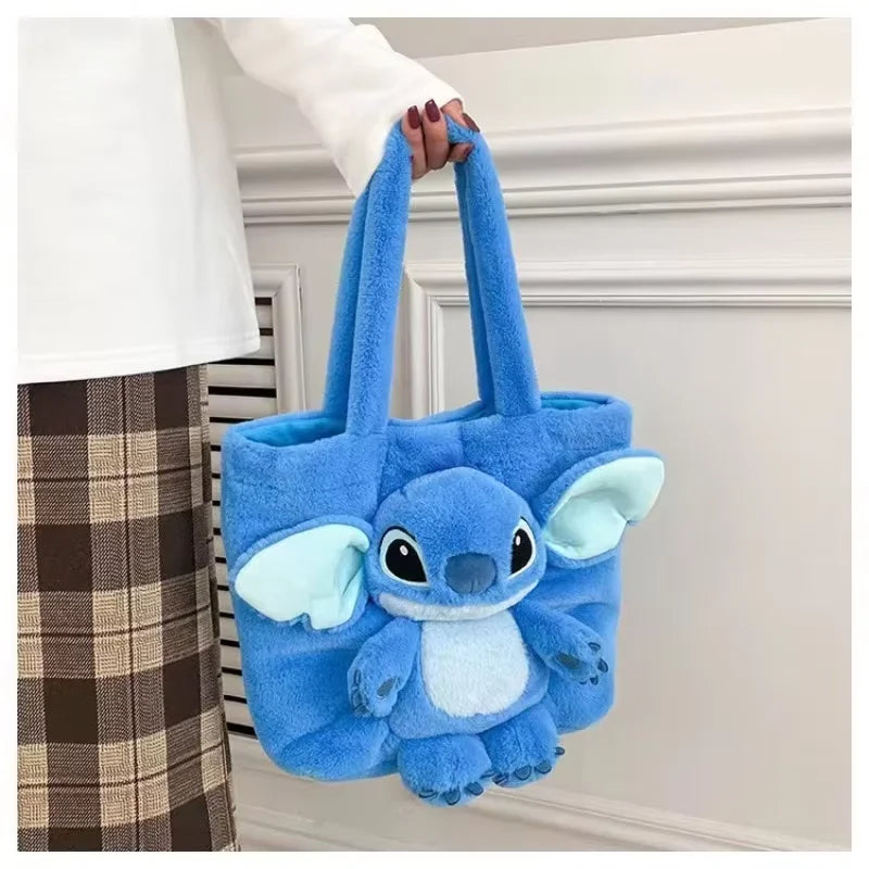 New Cartoon Plush Doll Shoulder Bag | Sweet and Cute Stitch Strawberry Bear Soft Cute Girls Handbag