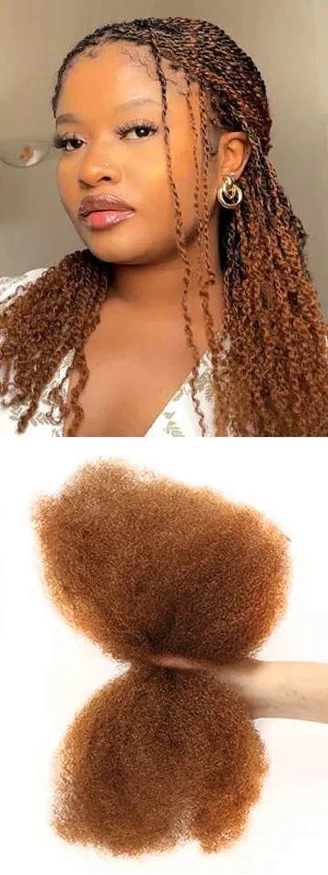 TOP Selling Afro Kinky Bulk Braiding Hair Extensions | Rebecca Lightweight Natural & Colored Brazilian Remy Hair (Long-Lasting)