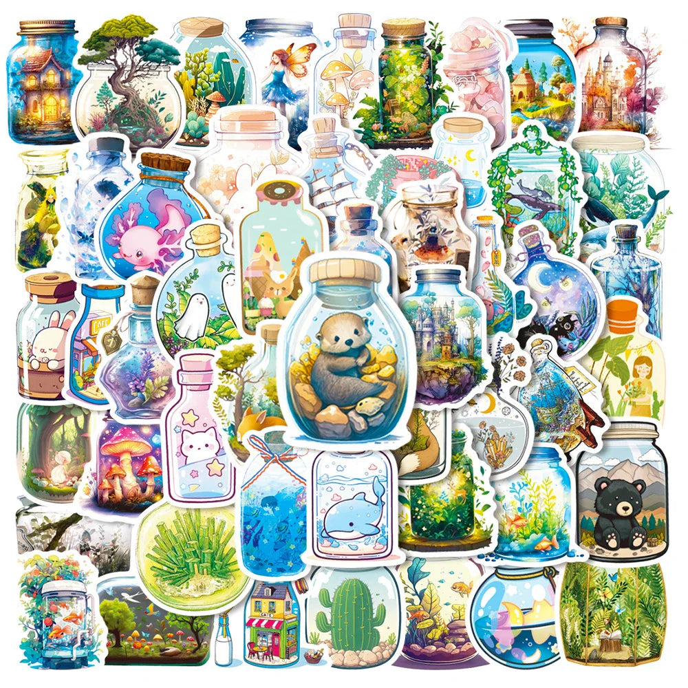 10/30/50pcs Cartoon Magic Potion Bottle Graffiti Stickers Decals Laptop Suitcase Phone Notebook Guitar Decoration Sticker Toys